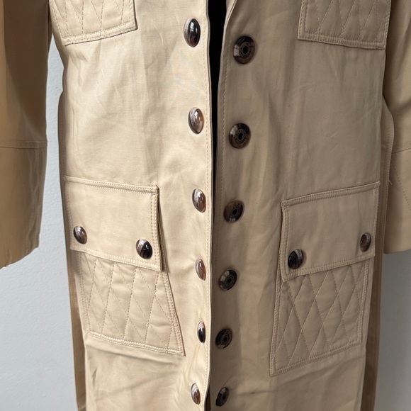 NWT FARM Rio ‘Pockets Over Nude’ Tan Trench Coat - Size XS - Picture 12 of 16